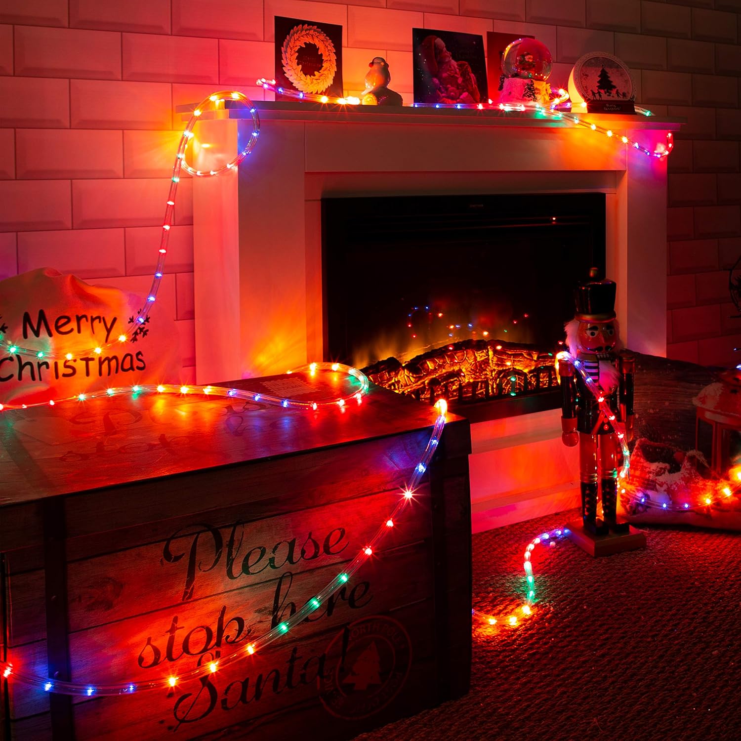 Benross The Christmas Lights 25m Chaser Rope Light MultiColoured Christmas Light Chasers