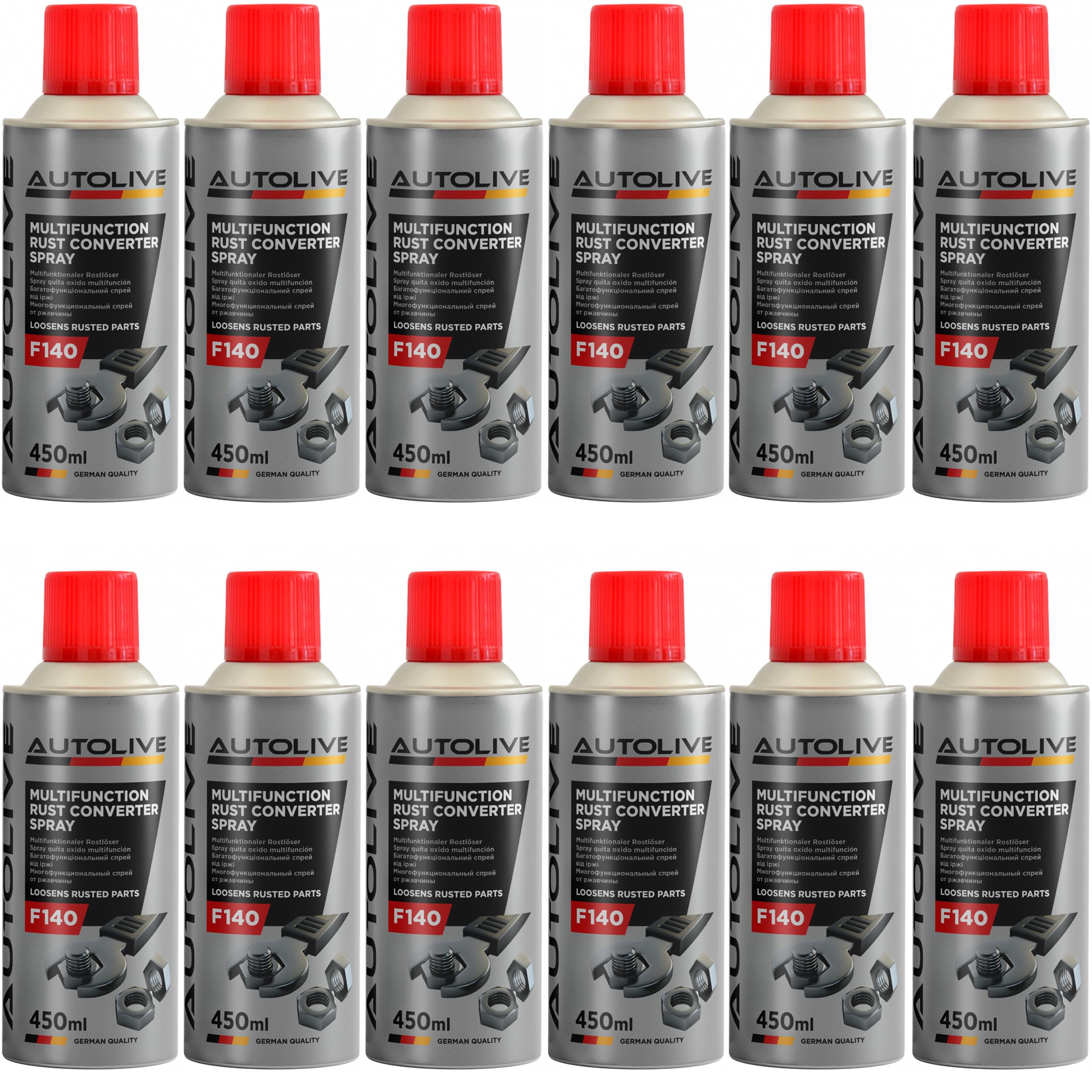 ProFusion Aflojatodo Lubricante Multiusos - Grasa para Liberar Conexiones, Piezas Atascadas y Oxidadas - Evita la Formación de Corrosión - Detergente para Microfisuras y Grasa Lubricante - 450 ml (12)