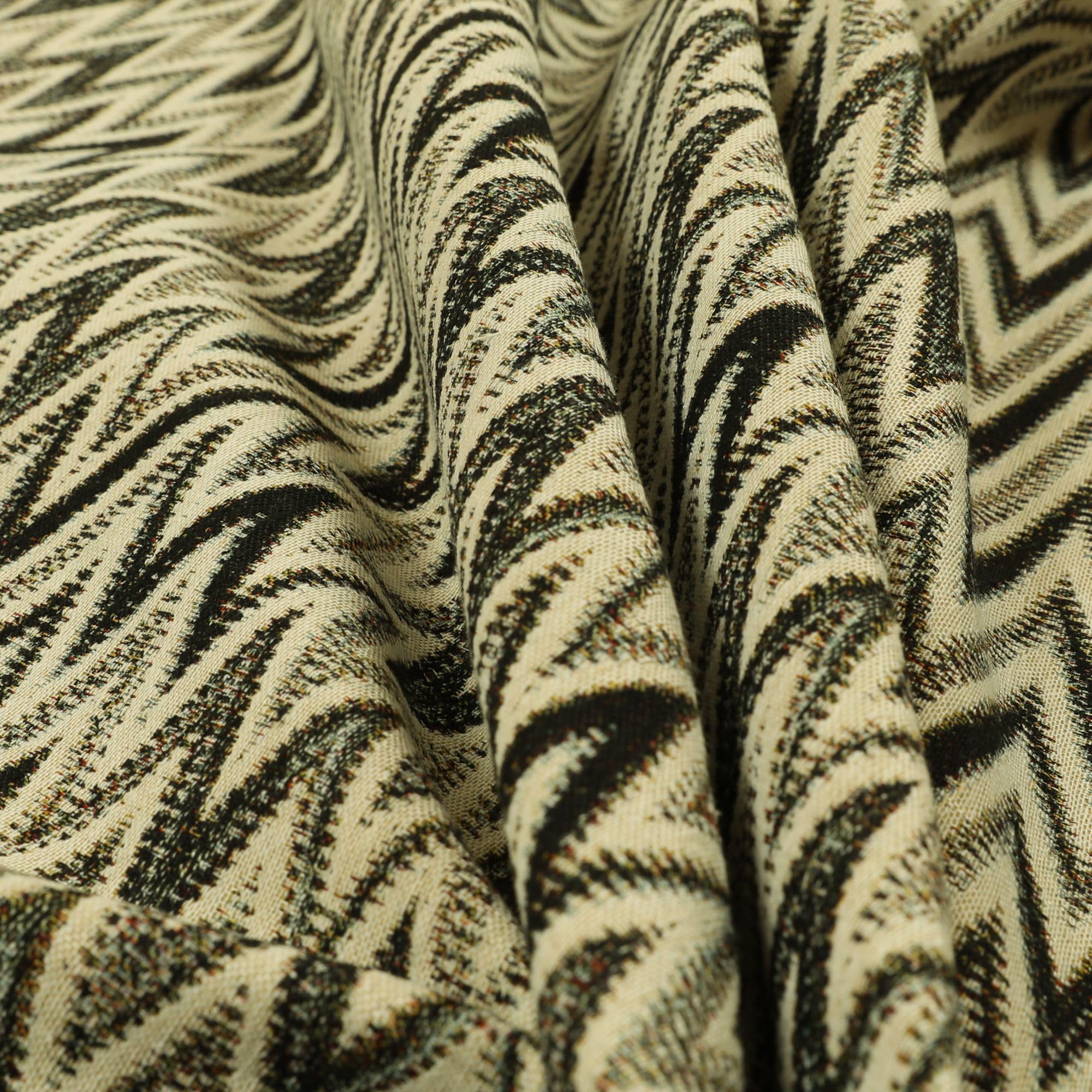 Redbrick Mill Fabrics Striped Chevron Modern Pattern Black Chenille Quality Jacquard Upholstery Fabric, 135cm Width (Per Metre) โ image 1