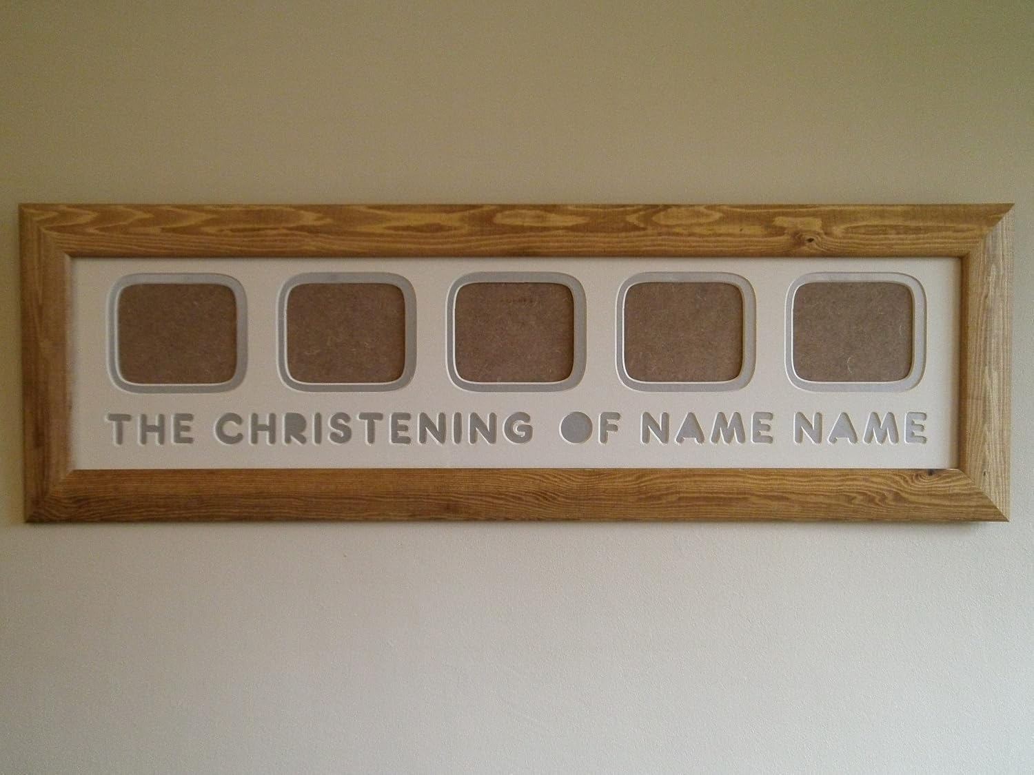 Personalised Christening Day Wooden Photo Frame With Multiple Apertures