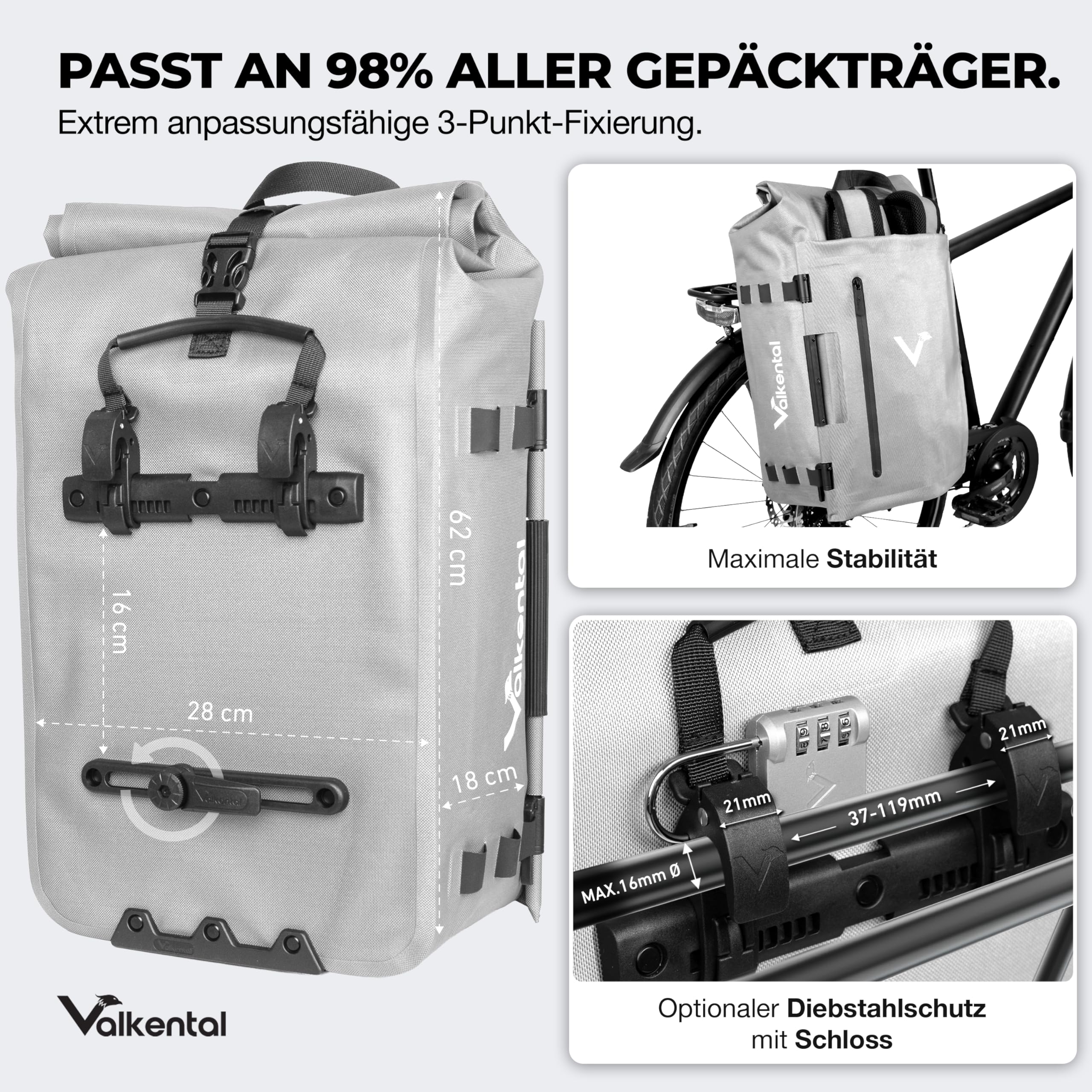 valkental fahrradtasche 28l TrailX 2in1 & Rucksack, Farbe:Anthrazit -12 MTB-Montage: Sattel neu beziehen Fat Tire Adventure Bike