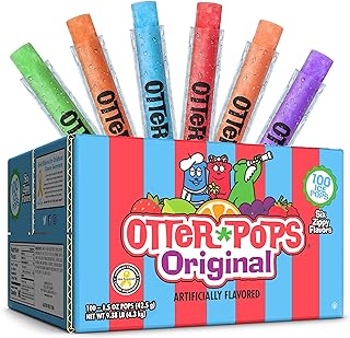Otter Pops Freezer Ice Bars, Fat Free Ice Pops, Original Flavors (100 Count - 1.5 Oz)