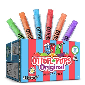 Otter Pops Freezer Ice Bars, Fat Free Ice Pops, Original Flavors 100 Count - 1.5 Oz