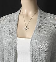 Vista 9 de Woot & Hammy Witch's Knot with Four Crescent Moons Pendant, Four Pointed Celtic Knot,100% Sterling Silver, Handmade