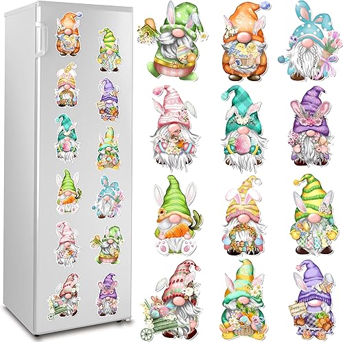 Gnomo de Pascua imanes para refrigerador, 12 unidades, calcomanías magnéticas de gnomo de primavera para automóvil, calcomanías de puerta de garaje disponible en Yaxa Venezuela