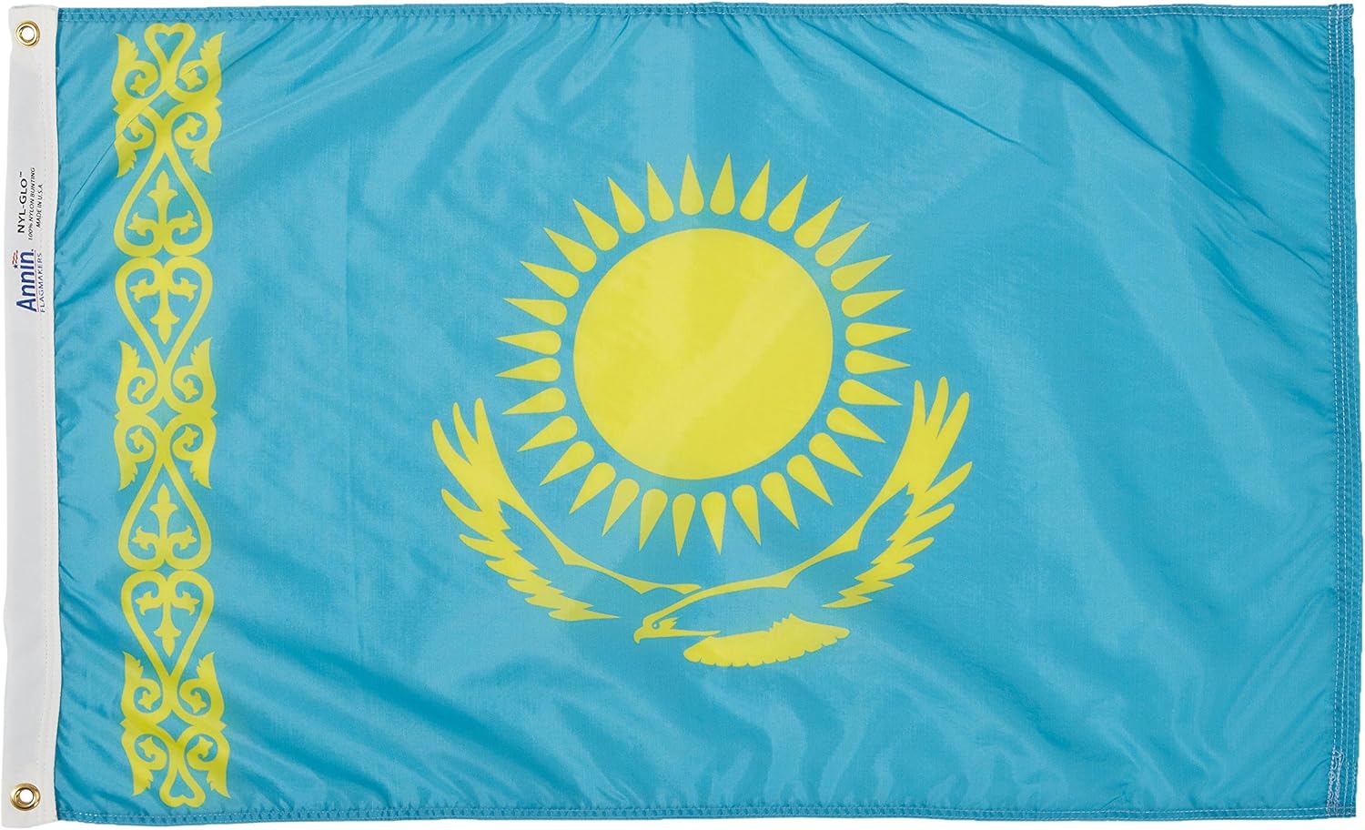 Annin Flagmakers Kazakhstan Flag USA-Made to Official United Nations Design Specifications, 2 x 3 Feet (Model 974011)