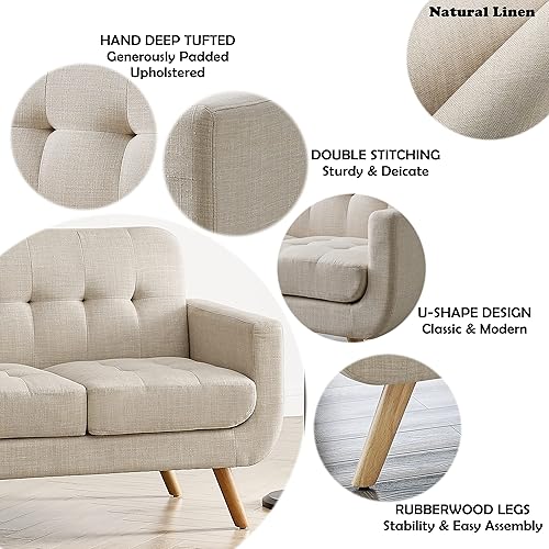 Miniatura 52 de Rosevera Elena - Sillón contemporáneo con tapicería de lino, muebles de sala de estar, color beige Beige,Gris,Beige