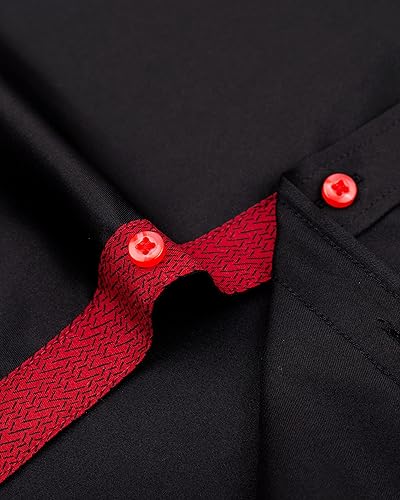 Miniatura 24 de Alimens & Gentle - Camisas de vestir con bolsillo y manga corta, de color liso y sin arrugas, estilo casual con botones, para hombres