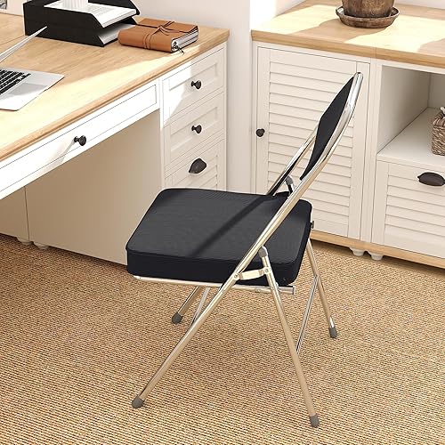 Miniatura 2 de Sillas plegables con asiento y respaldo acolchados gruesos, tela de pana duradera, sillas plegables apilables para interiores y exteriores, para
