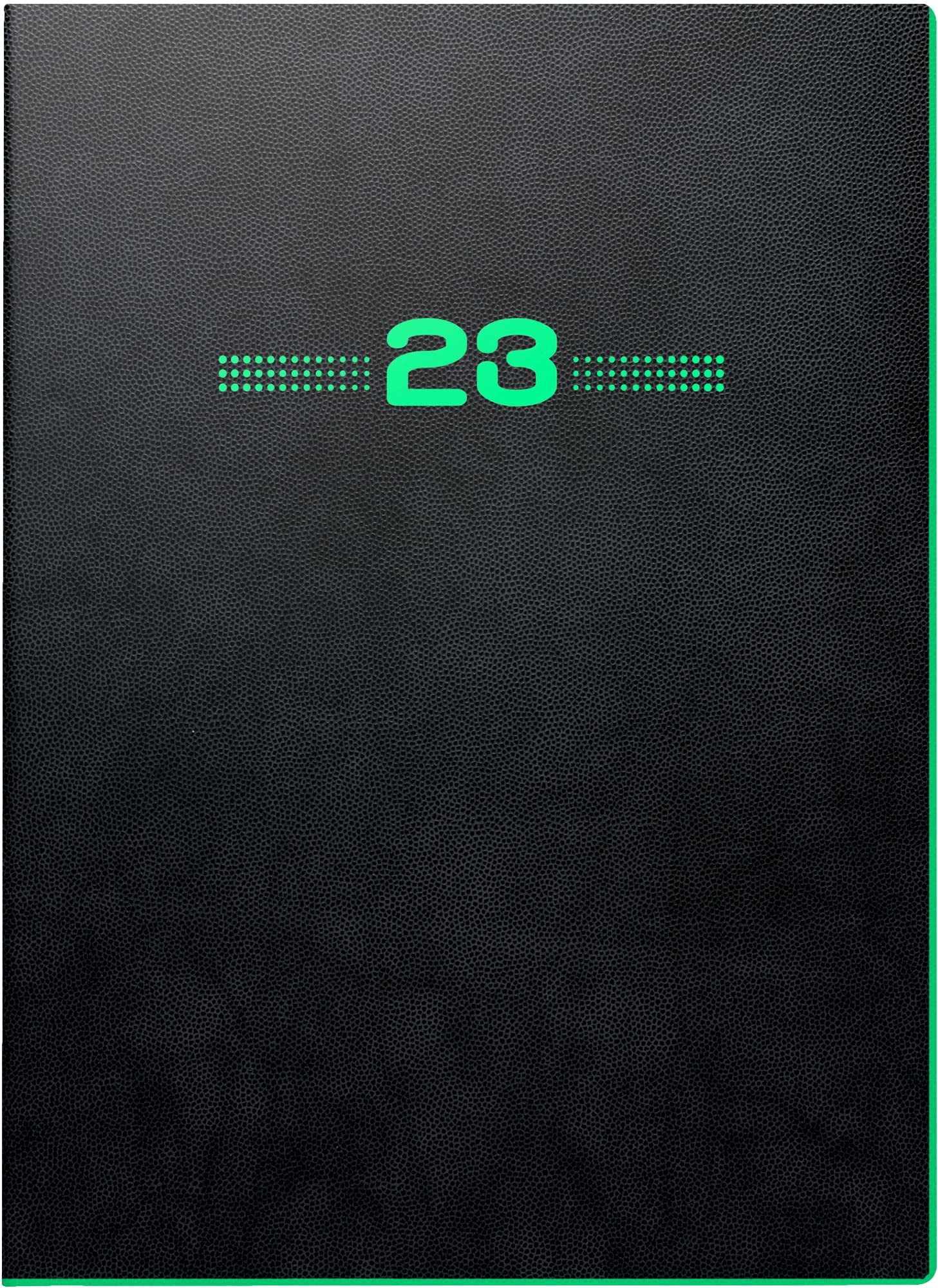 BRUNNEN Neon Weekly Calendar Model 796 2023 Sheet Size 14.8 x 20.8 cm Black with Neon Edge Green