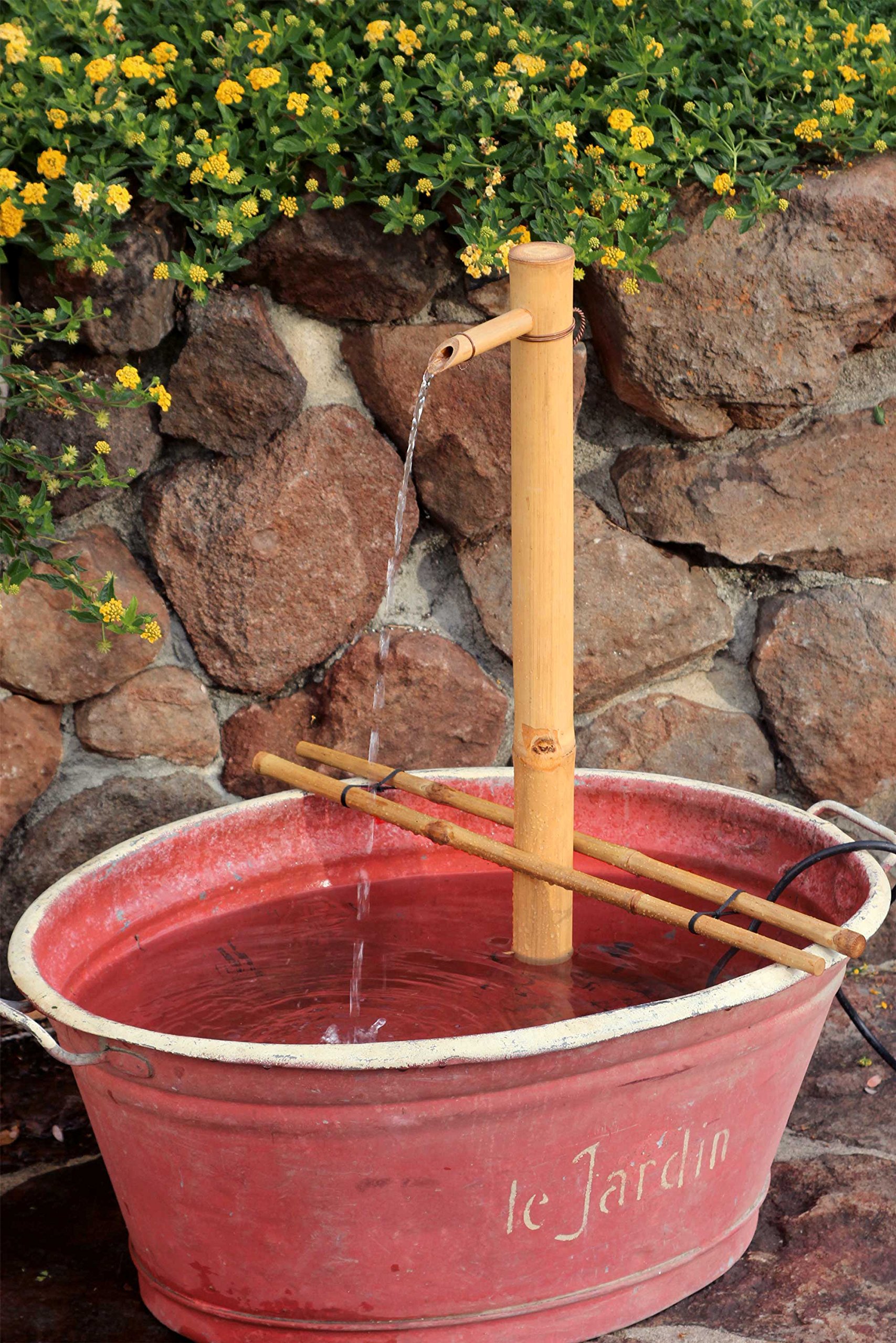 Bec verseur en bambou 61 cm réglable pour réparer et créer une fontaine