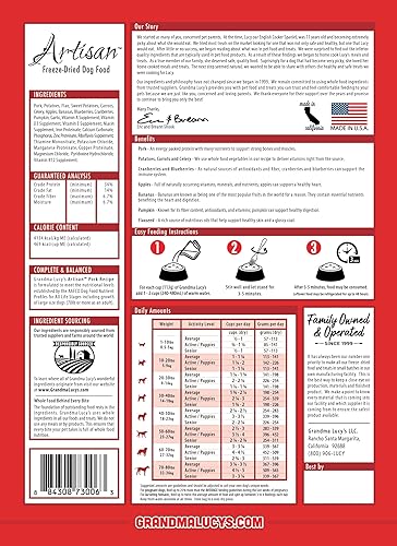 Miniatura 2 de Grandma Lucy's Alimento liofilizado para perros, cerdo, 1 libra