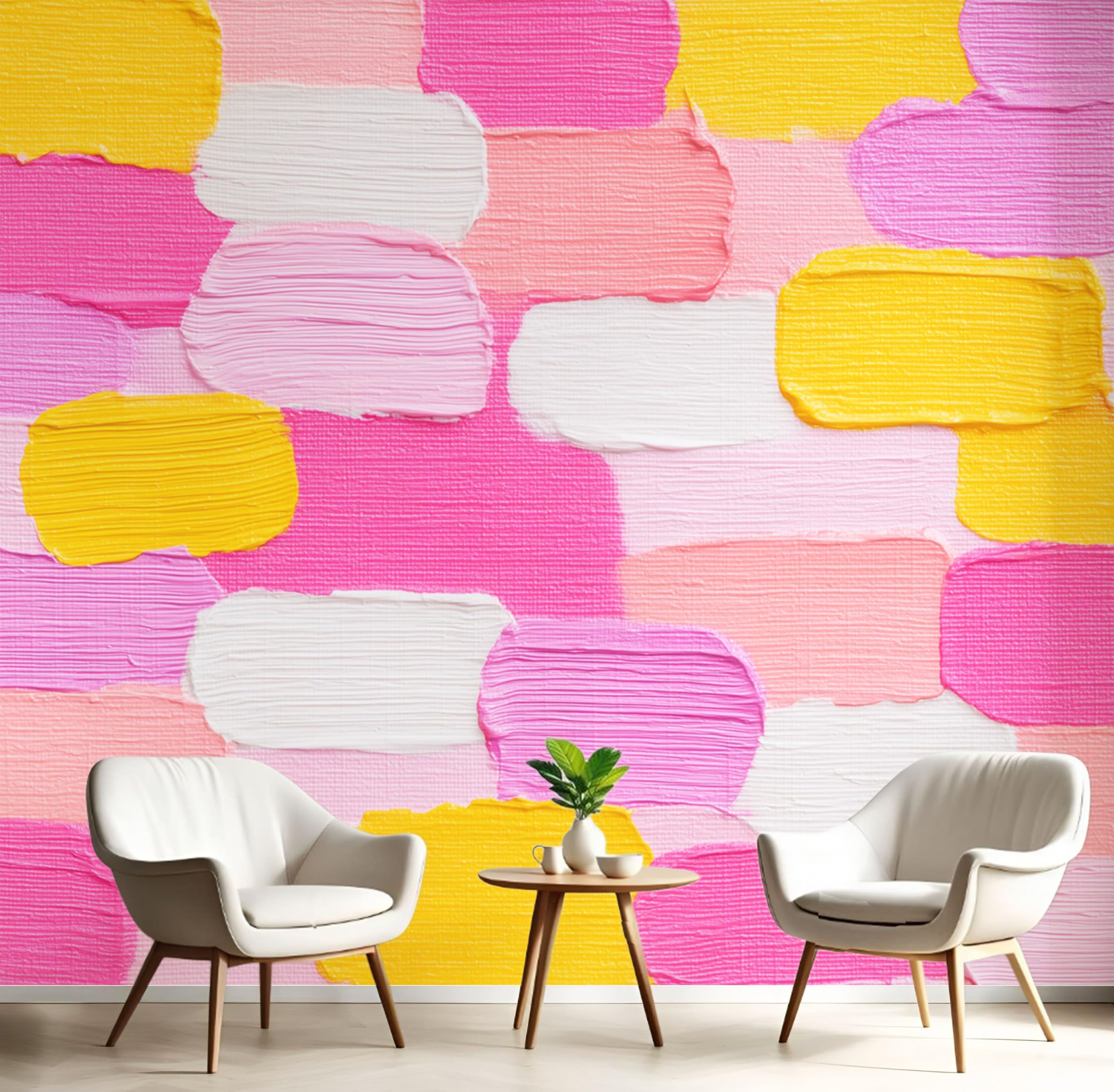 Papier peint panoramique graffiti abstrait rose tapisserie murale salon