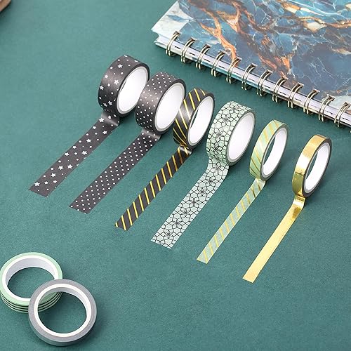 Vista 161 de Mr. Pen - Juego de cintas Washi, 21 rollos, tamaños surtidos, cinta washi floral para diario