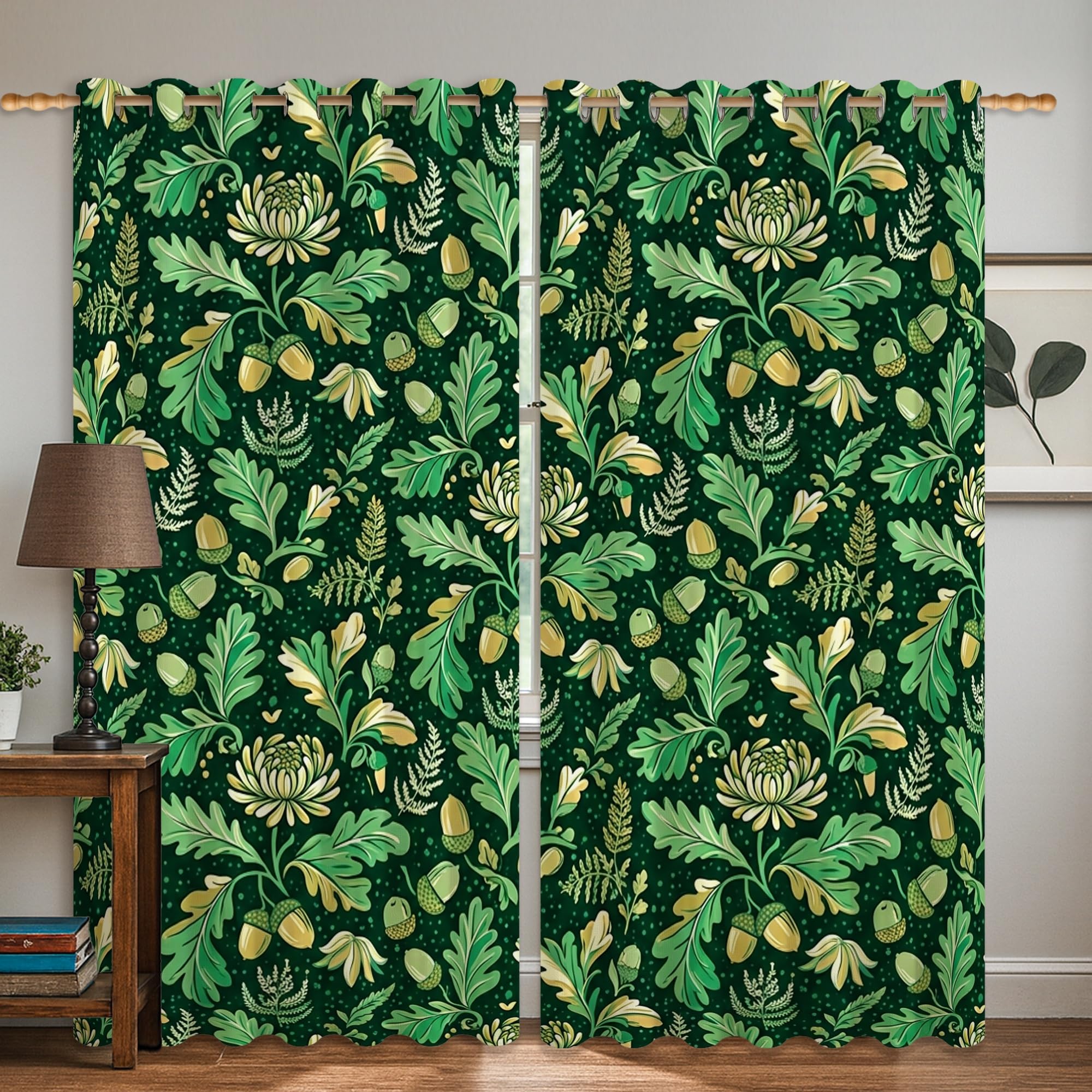 Rideaux occultants motif chrysanthème au design botanique et finitions haut de gamme