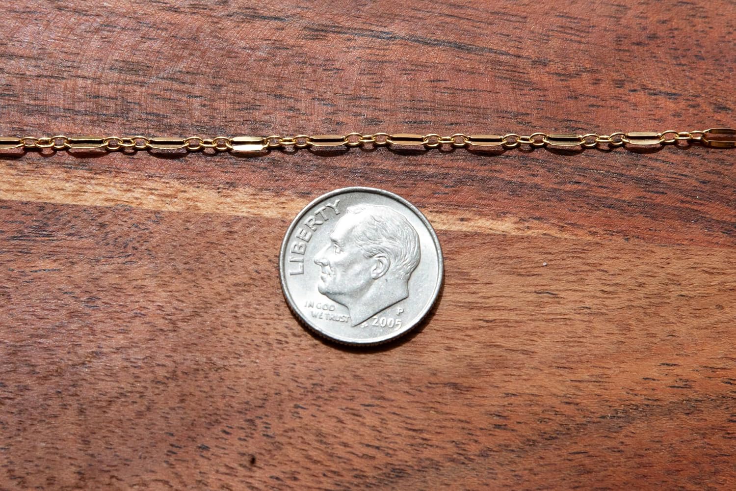 14k Gold Filled Dapped Chain, 3 Feet, 2.3mm, 14/20, Hamilton Finish, for Permanent Jewelry