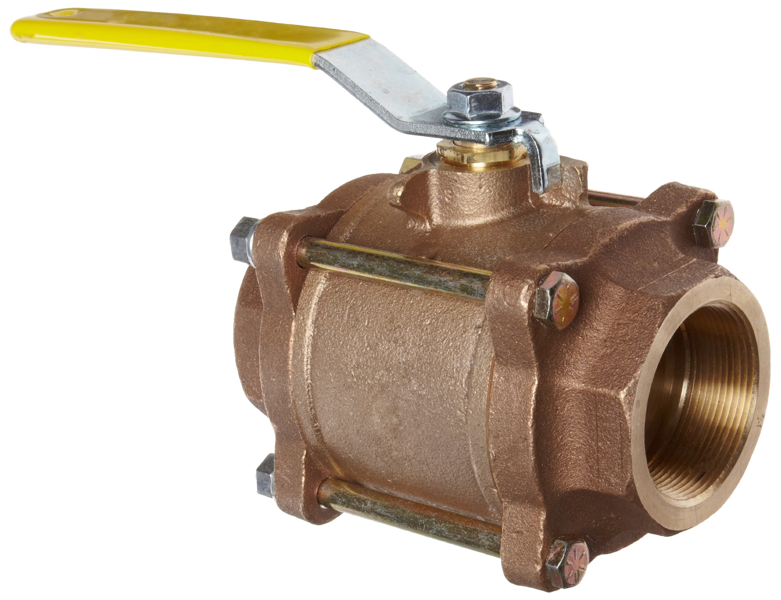 Apollo 82-100 Series Bronze Ball Valve, Three Piece, Inline, Lever, 1-1/2