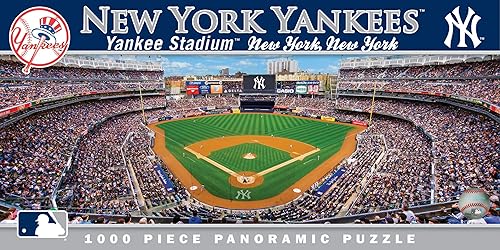 MasterPieces Rompecabezas deportivo de 1000 piezas, vista panorámica del centro de los Yankees de Nueva York, 13 x 39 pulgadas