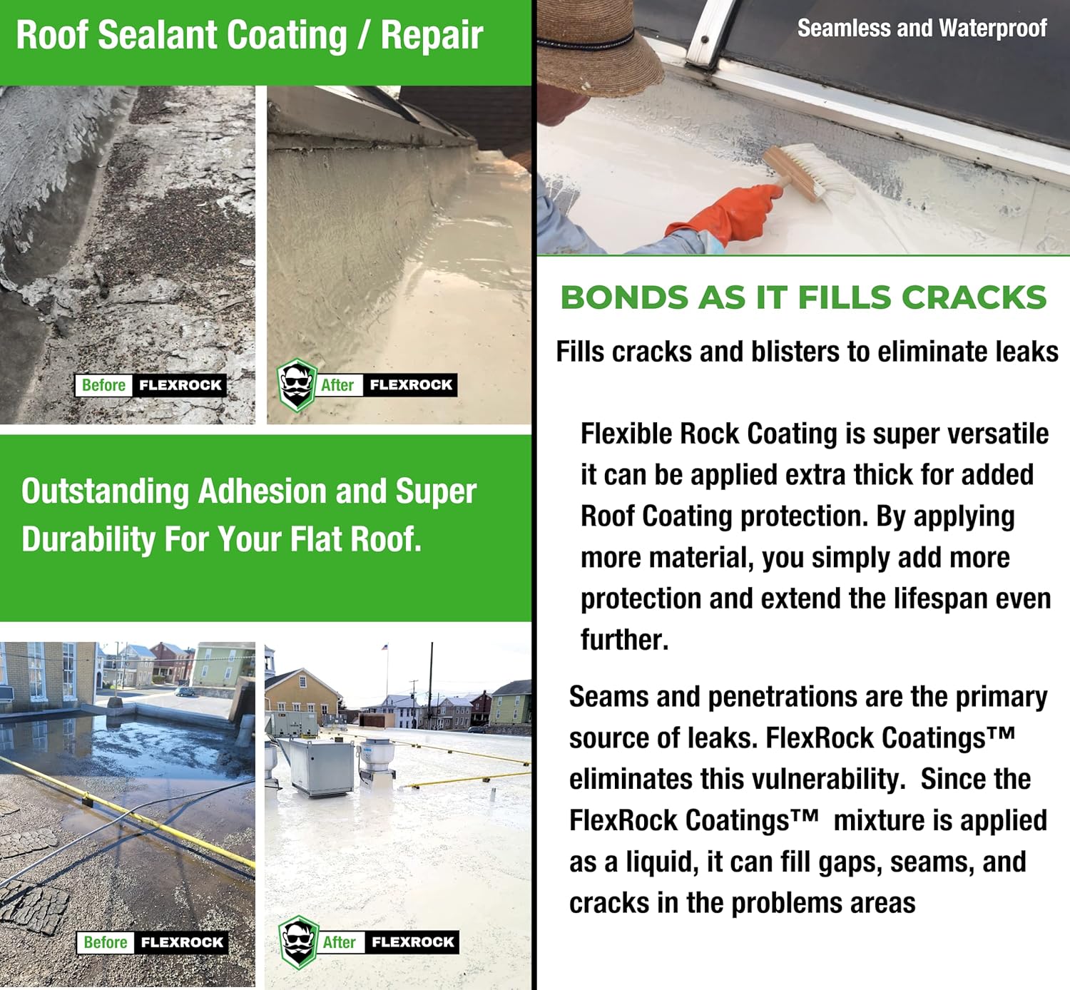 FX-100 Waterproof Sealant – Indoor & Outdoor Coating – Multi-Surface Leak Repair – Easy to Apply – 3X Stronger Than Epoxy – Natural White / 2.5 Gallon Kit with Application Tools