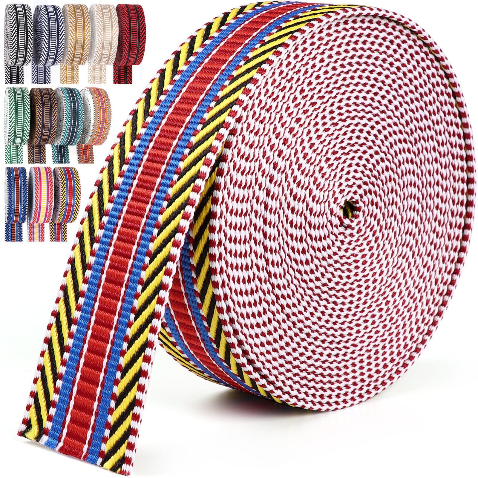 1.5" Jacquard Webbing - 20 Yards for Bags & Crafts -20