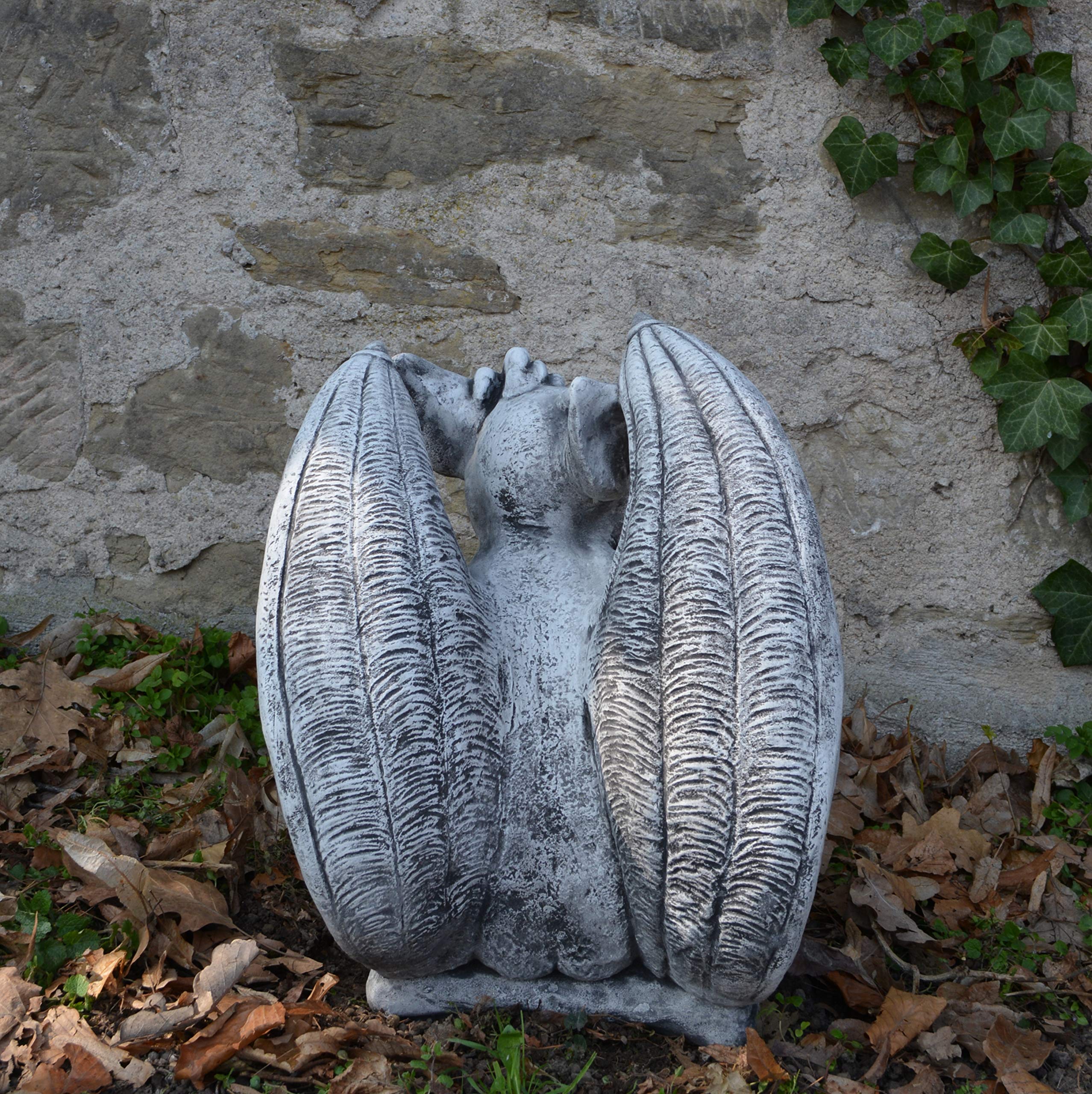 gartendekoparadies.de Duża masywna figurka kamienna Gargoyle – przemyślana figurka z odlewu kamiennego odporna na mróz