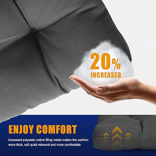 Miniatura 4 de YEFU Adirondack - Juego de 4 cojines para silla mecedora, con respaldo alto, almohadillas gruesas para sillas de patio para interiores y exteriores,