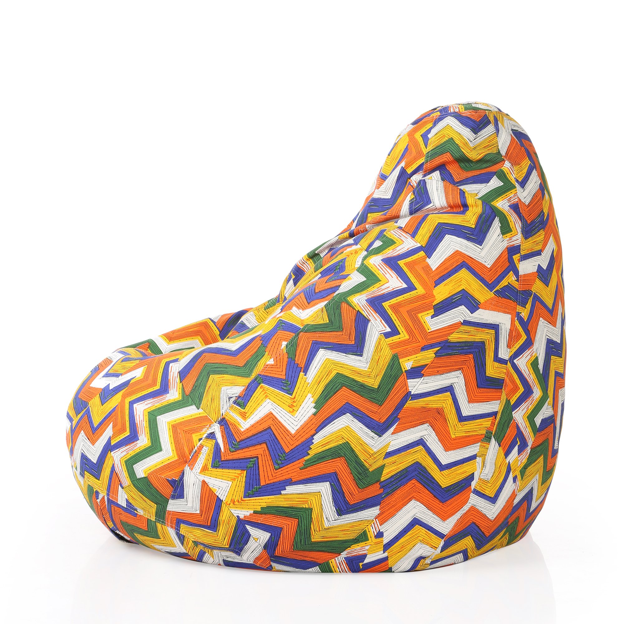 Style Homez Classic Cotton Canvas Geometric Printed Bean Bag XXXL Size Cover Only-image-45