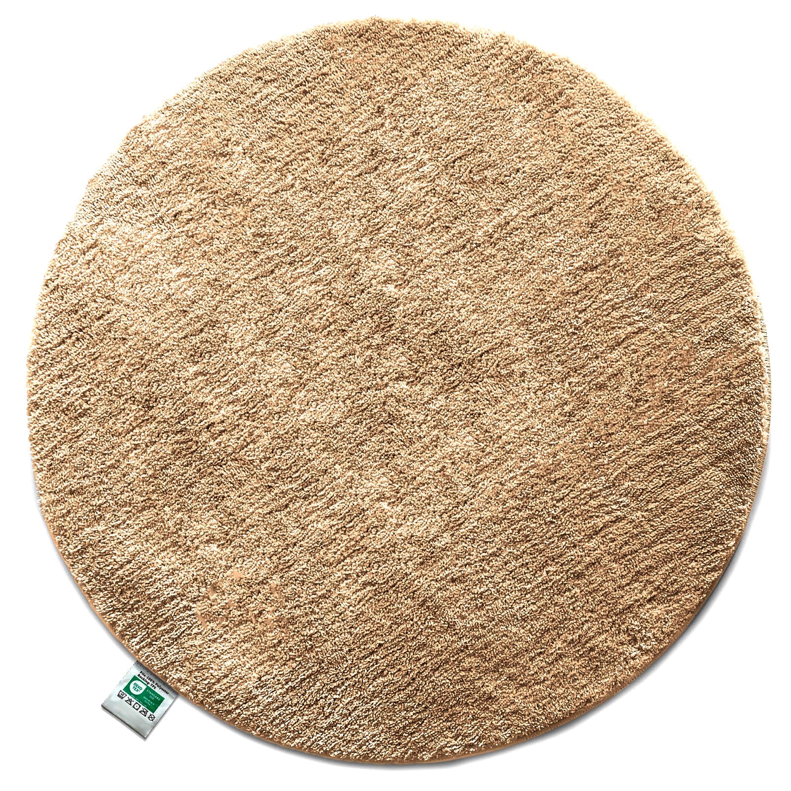 Karat Beige Sky Bath Mat, Round Bath Mat, Dense, Fluffy Feel-Good For Your Home, Bath Mat, Non-Slip, Washable, Tested For Harmful Substances (, 120 Cm (Round))