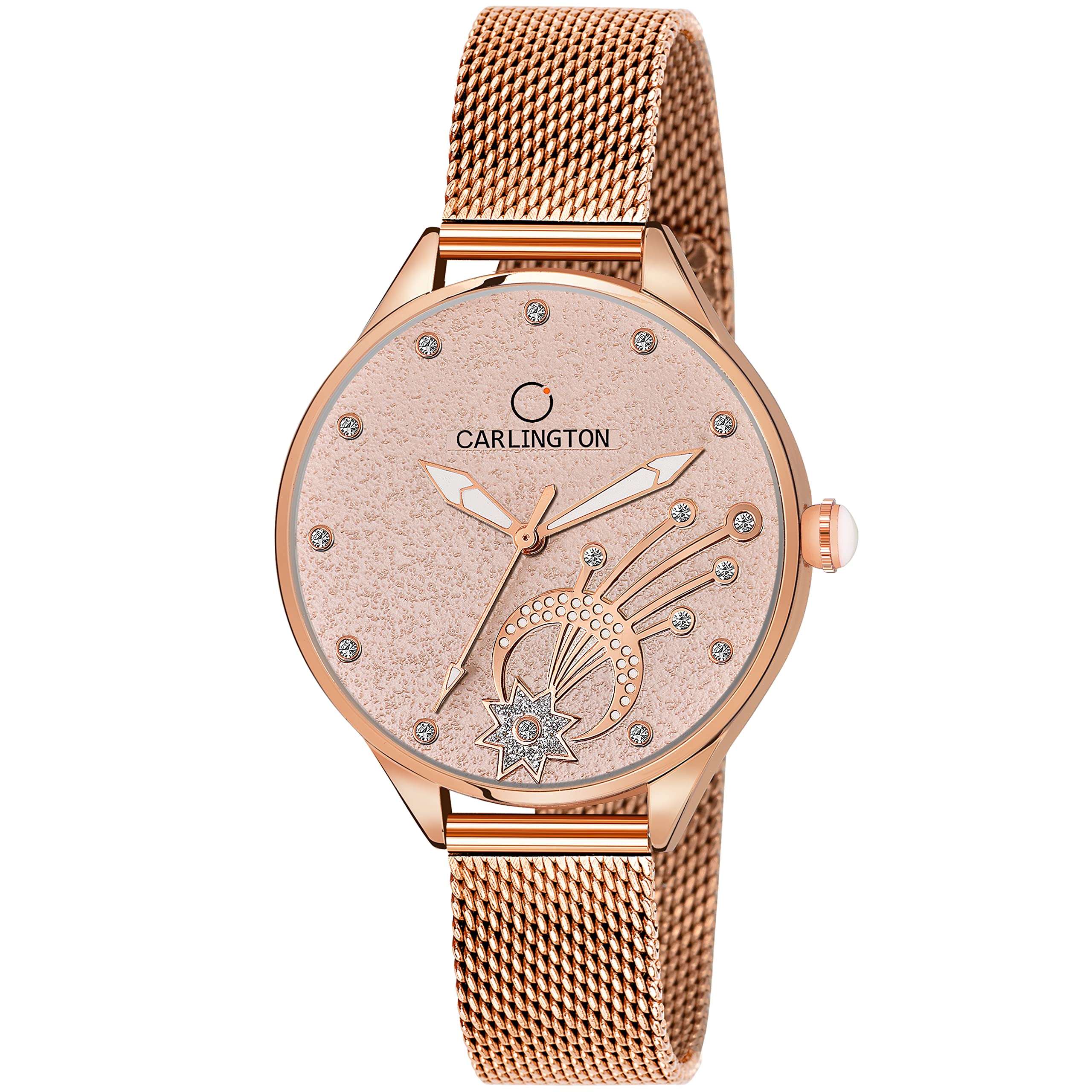 Carlington Womens Analog Ladies Wrist Watch With Mesh Strap-Ct 2020 Rose Gold (B0C1Z4GWVT) Amazon Price History, Amazon Price Tracker