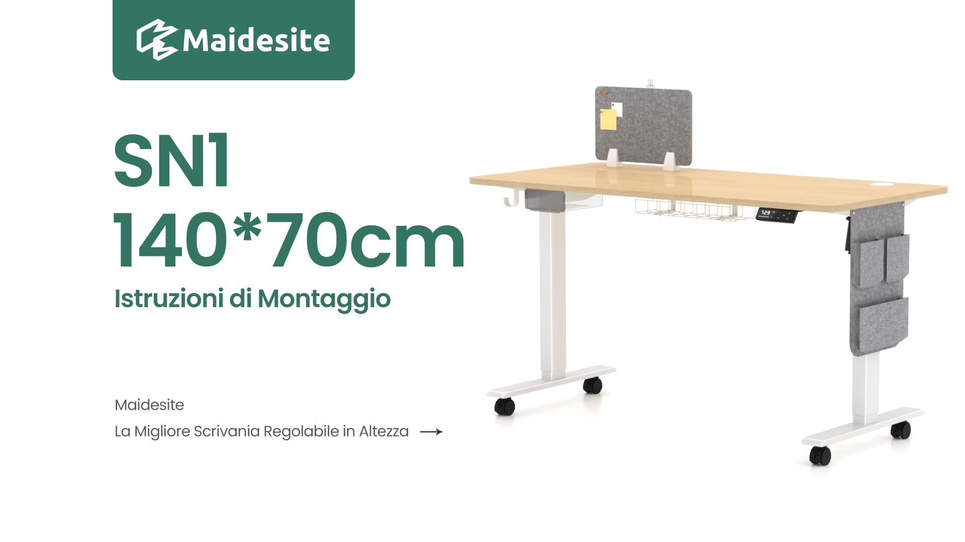 FiCiHi Scrivania Elettrica Regolabile In Altezza 101x61 Cm - Con 2 Cassetti, Motore Silenzioso, 3 Memorie, Supporto A Morsetto C - 2