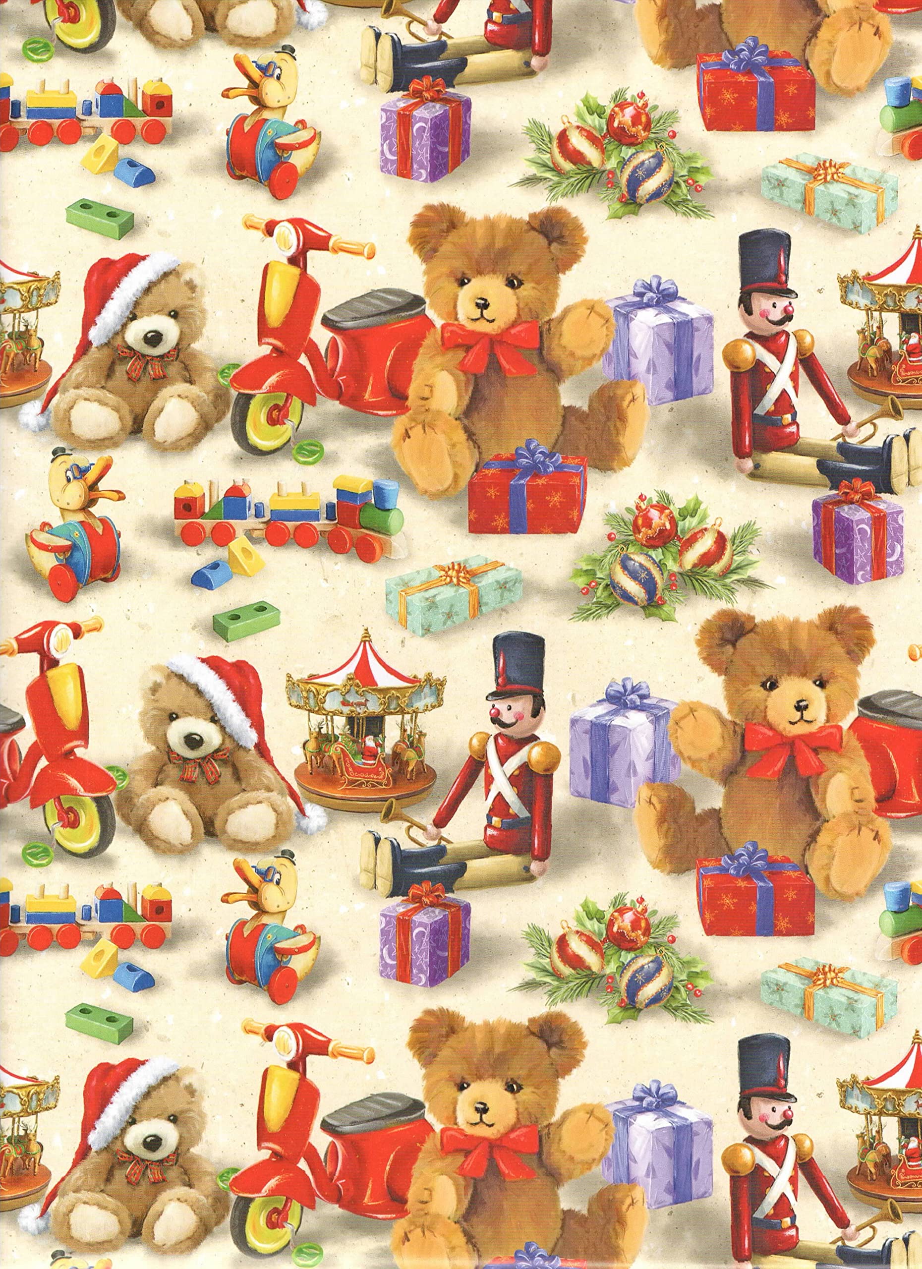 ARKRAFT Gift Wrapping Paper 3 Sheets 90 x 65 cm for Christmas Gift Nutcracker (18-8786) — image 1