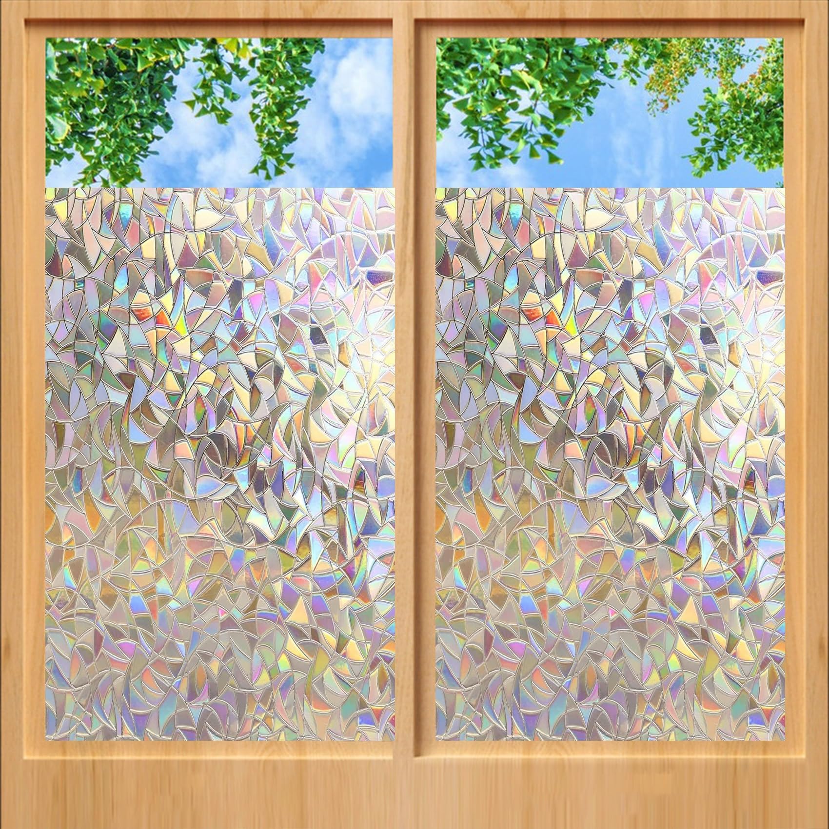Privacy Window Film 100 x 520 cm, Static Cling Self Adhesive Static, Easy Removal Reusable, Privacy, Static Cling Without Glue Privacy Film with Toolkit for Office, Crescent