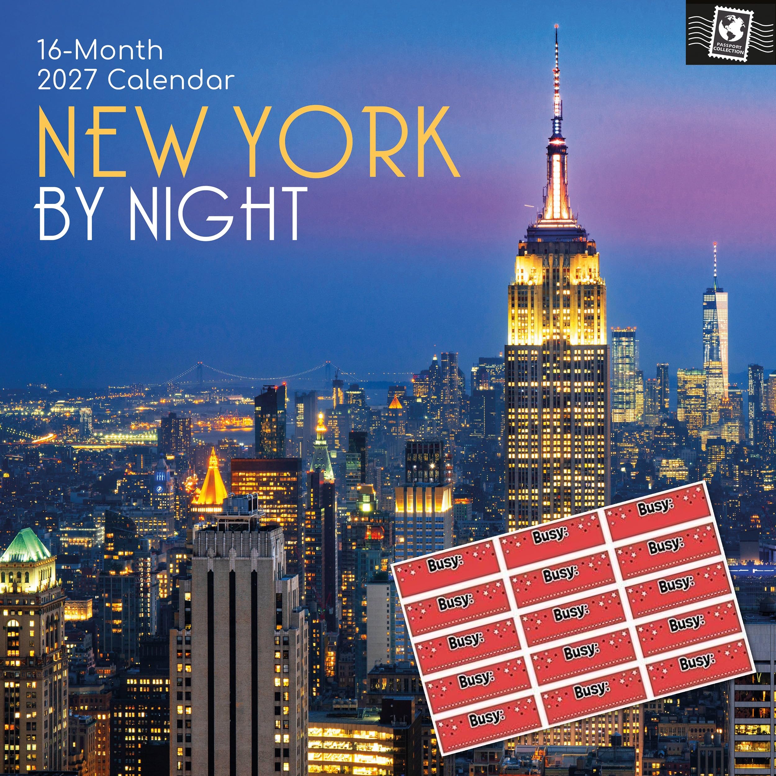 TGSC | New York by Night 2027 Calendar with Stickers | Home Planner