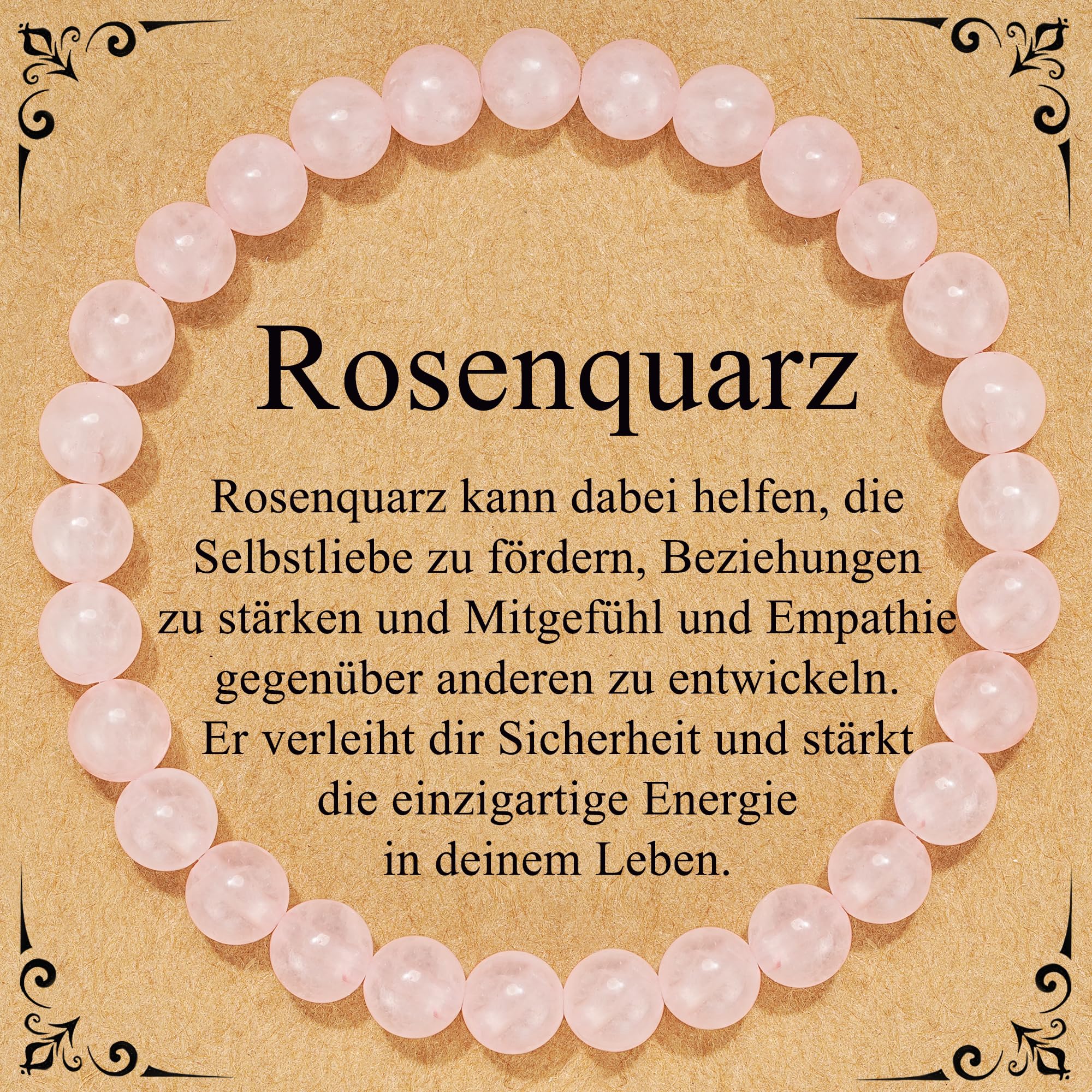 Esrael 6mm Naturstein Armband für Frauen Damen,Heilstein Edelstein Perlenarmband Spirituelles Kristallperlenarmband zur Angstlinderung Schmuck Geschenk