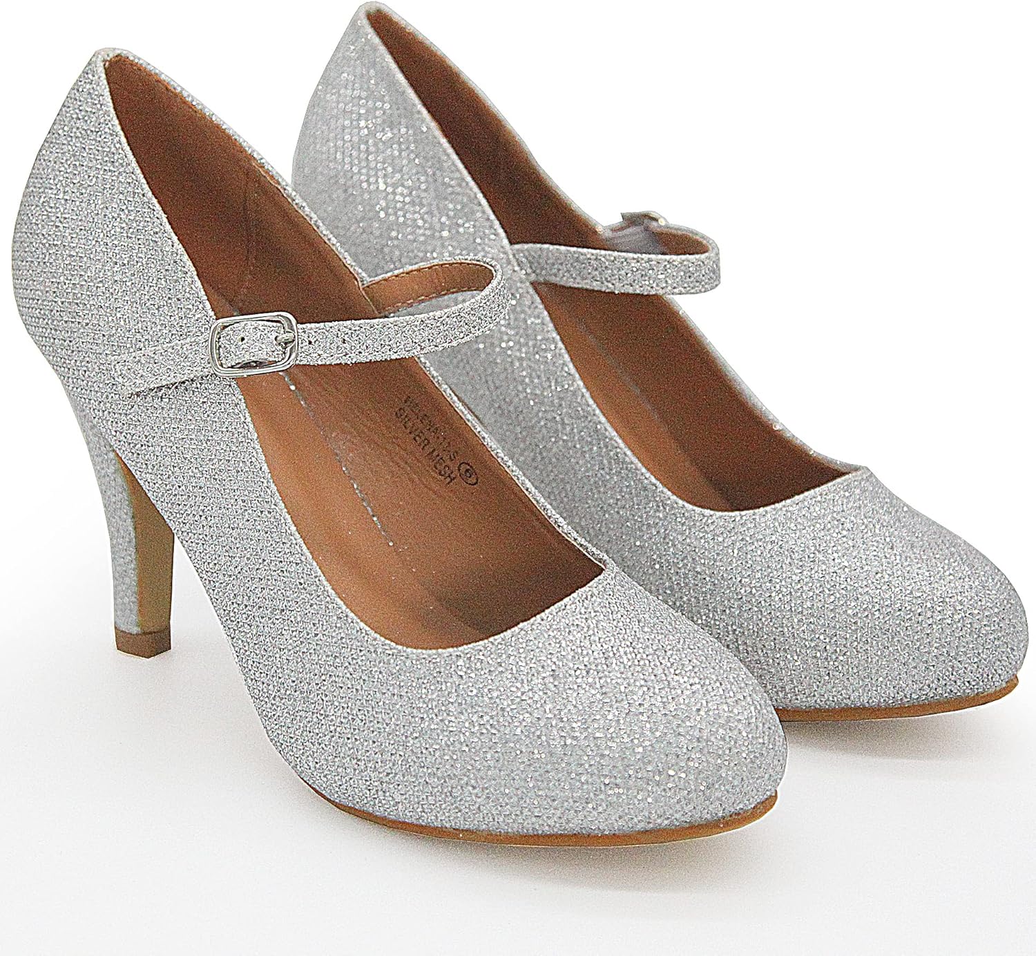 Bella Marie Helena Vintage Retro Mary Jane Round Toe Mid Heels Dress Work Pump - Image 3