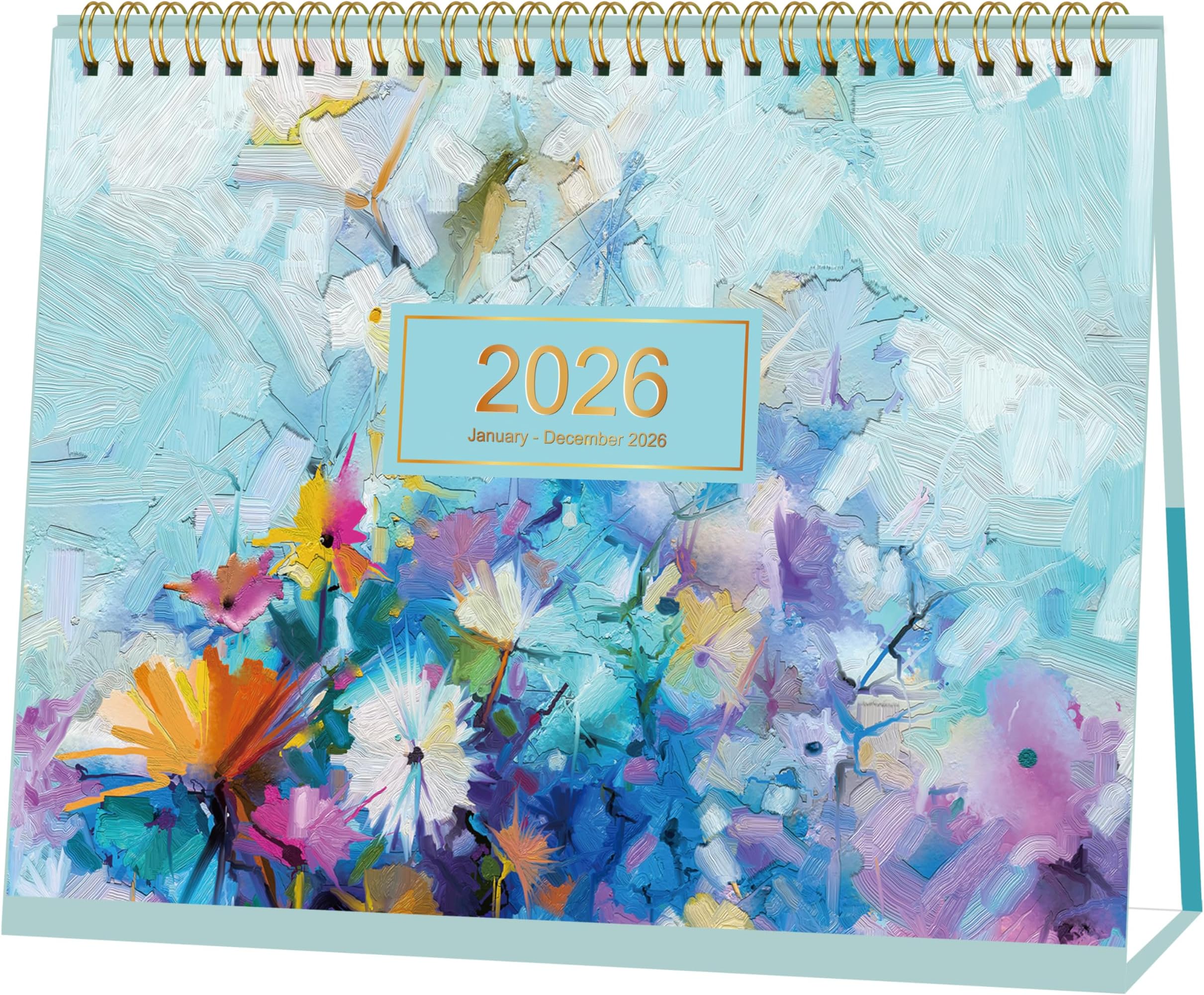 MaaIbok 2025 Desk Calendar - Standing Flip Desktop Calendar 2025, 9.8" x 8.3", JAN. 2025 - DEC. 2025, Desktop Calendar, Memoranda Lined Pages with Thick Paper, Strong Twin-Wire Binding