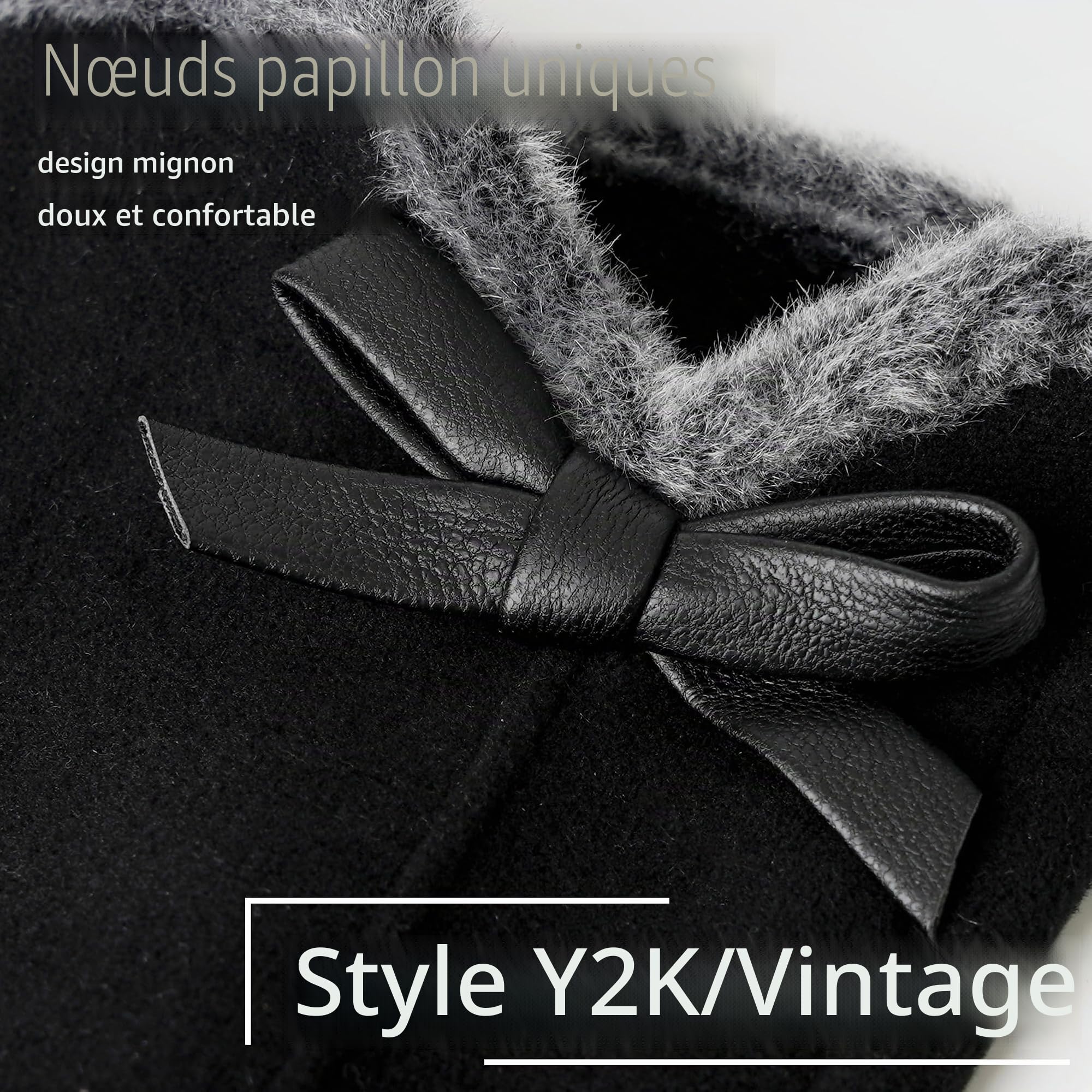 Gants d'hiver thermiques pour femme Doublure En Polaire Fine - Pour écran tactile Texting - Gants d'hiver chauds et coupe-vent - Pour cadeau, ski, cyclisme, Taille unique