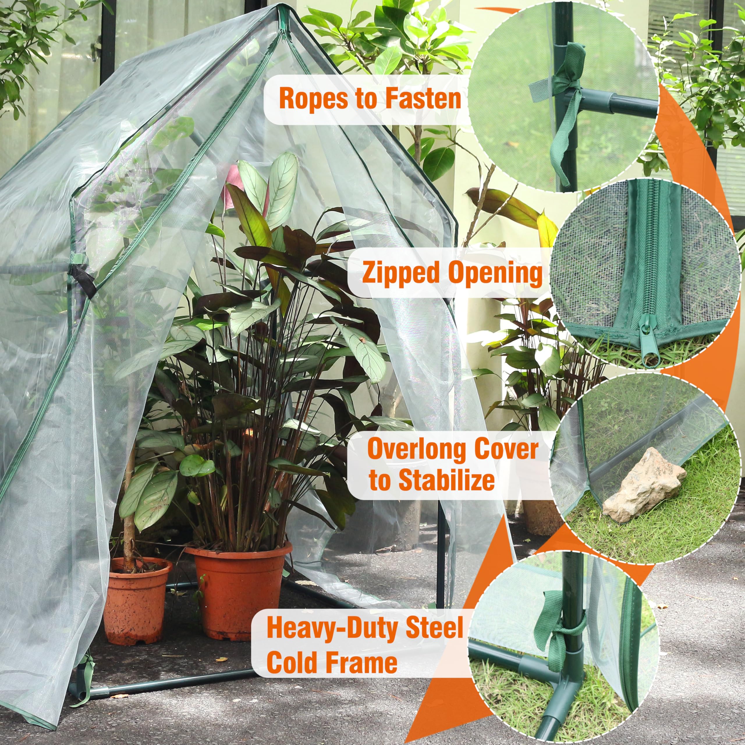 ＊新品⭐️glamorous garden / size S ＊ Amazon.com : Gardzen Mini Greenhouse with Zipped Mesh Cover, Steel