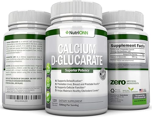 Miniatura 6 de D-glucarato de calcio - 500 mg - 120 cápsulas vegetales - Potencia superior para apoyar los procesos de limpieza, metabolismo de estrógeno y