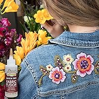 Vista 5 de Aleene's Adhesivo de tela Fusion de 2 onzas líquidas, paquete de 3, pegamento de tela lavable para ropa, mezclilla, cuero, poliéster, algodón