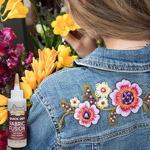 Miniatura 6 de Aleene's Adhesivo de tela Fusion de 2 onzas líquidas, paquete de 3, pegamento de tela lavable para ropa, mezclilla, cuero, poliéster, algodón,