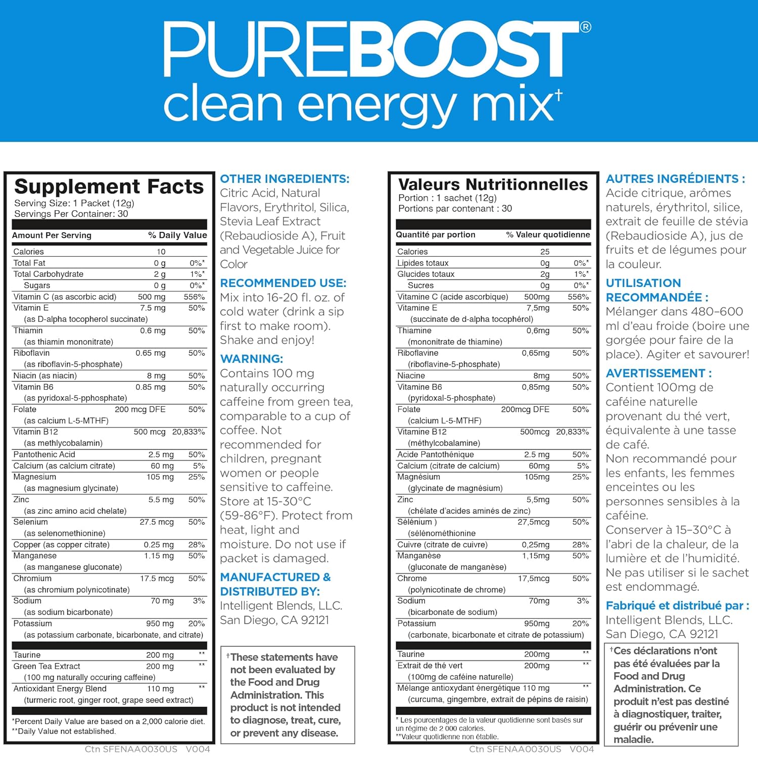 Pureboost Clean Energy Booster, Refreshing Energy Drink Mix with B12 Vitamins, Electrolytes, Antioxidants, Sugar-Free with No Sucralose (Combo Pack, 30 Count) - Image 2