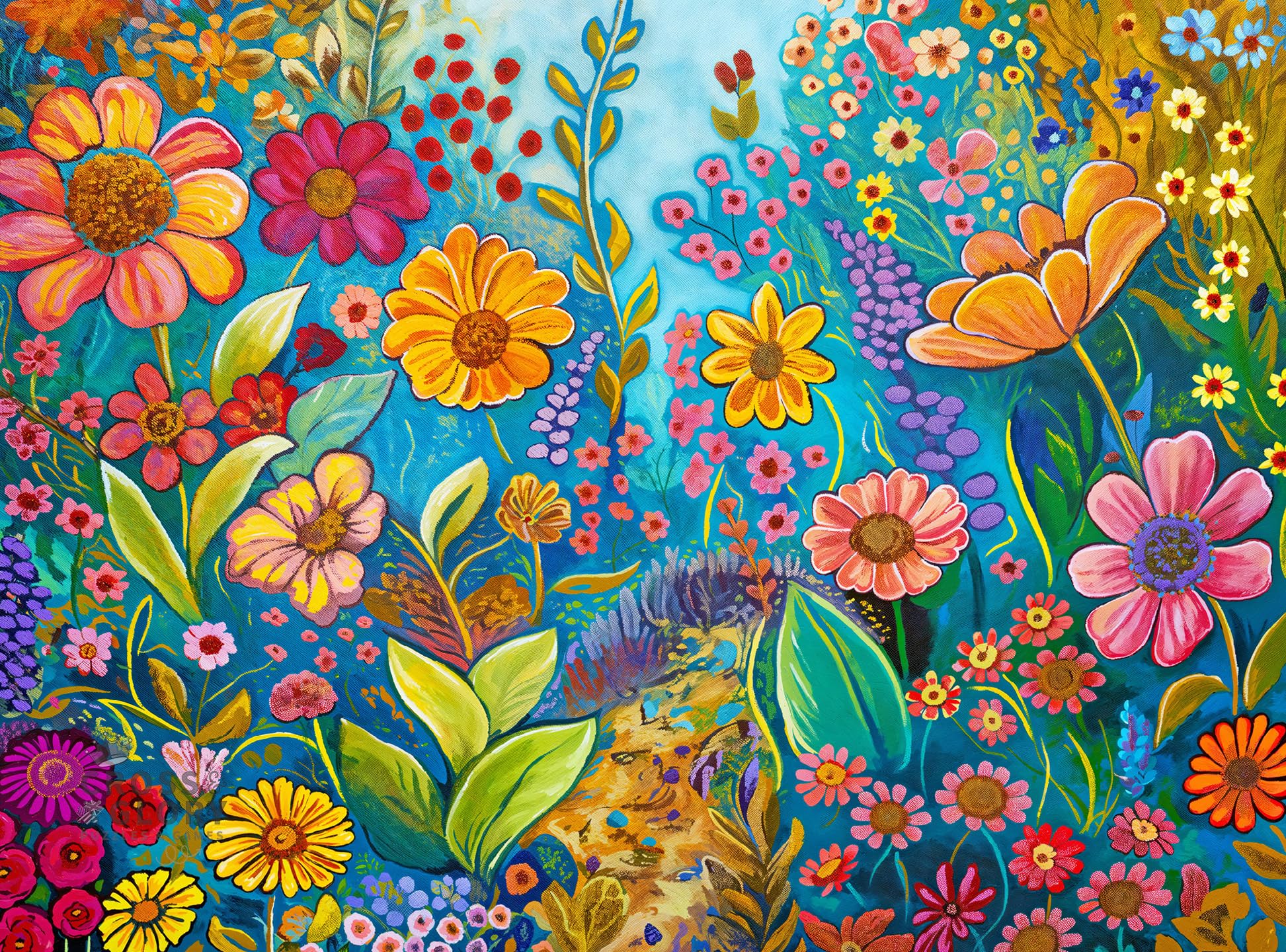 Cross & Glory - The Color Garden, No. 5-1000 Piece Jigsaw Puzzle for Adults | Modern Abstract Floral Art Puzzle | Premium Quality | 20x27 Inches — image 1