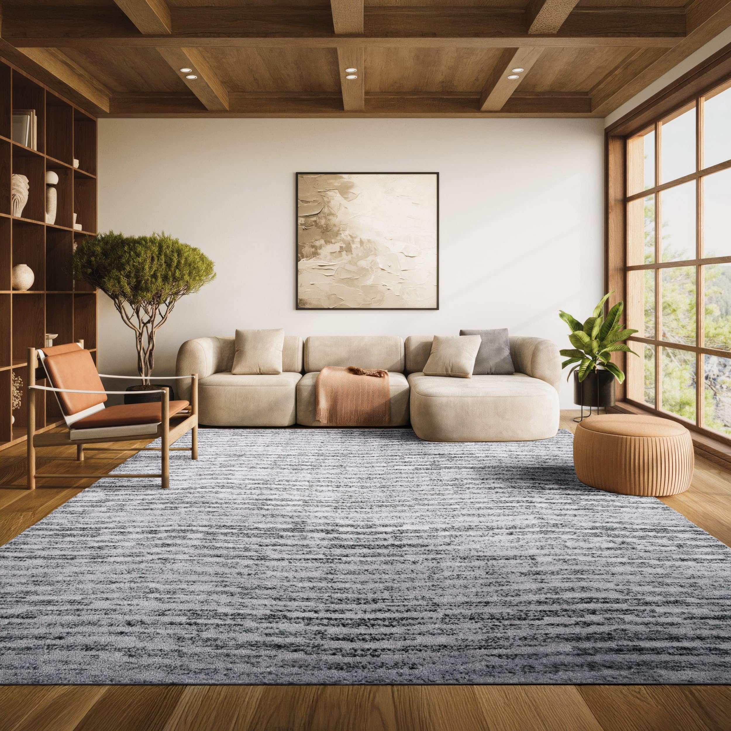 safavieh adirondack collection area rug - 10' x 14', black & silver, modern abstract design, non-shedding & easy care, ideal for high traffic areas in living room, bedroom (adr117a)