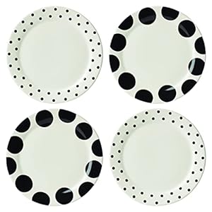 Kate Spade New York Dot Assorted Dinner Plates, Set Of 4, 7.95, White