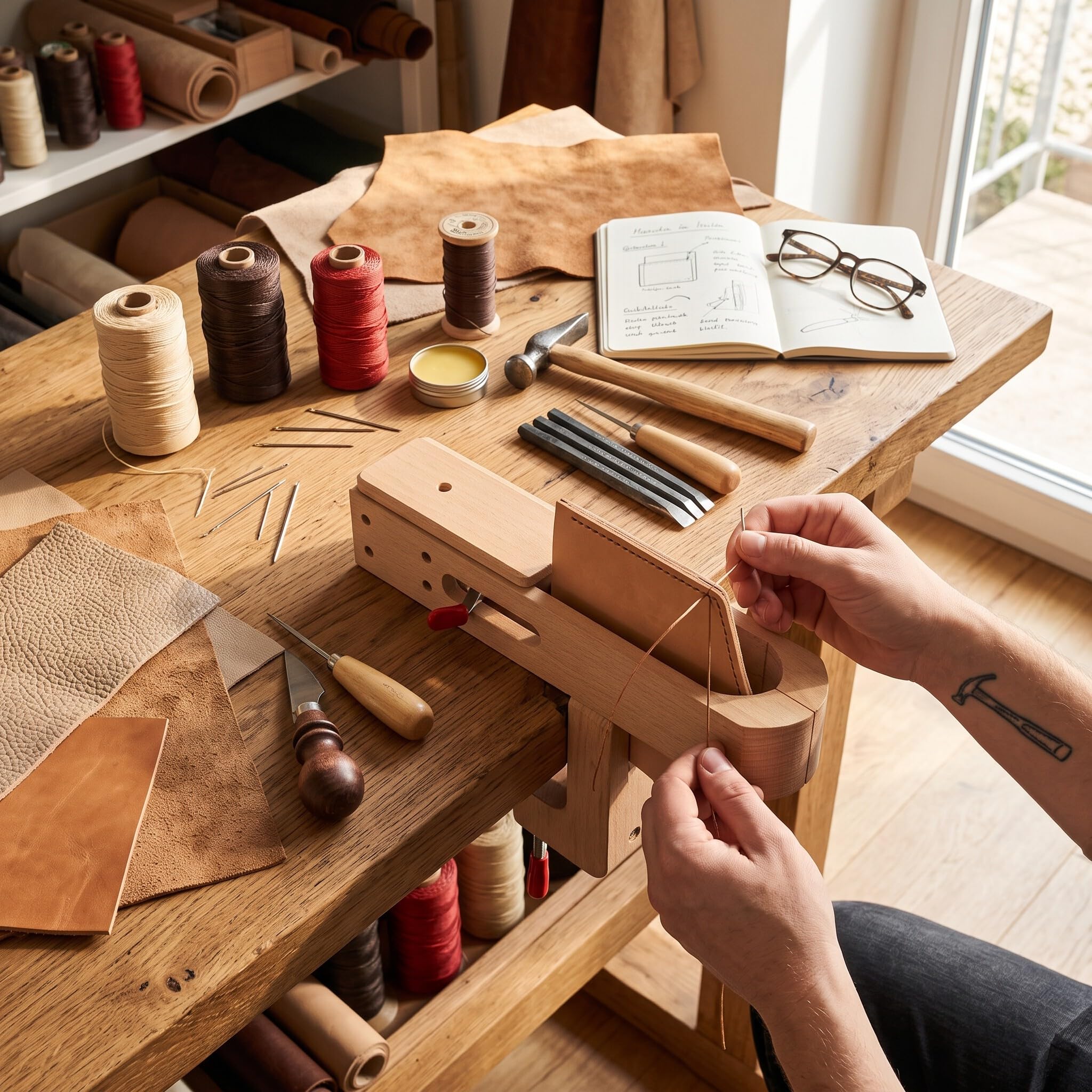 Clip de cuero para trabajo de madera, abrazadera de costura a mano para Leathercraft que cose la mesa de bricolaje herramienta de escritorio