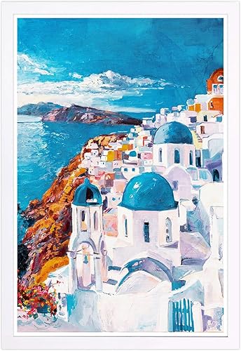 Póster enmarcado para pared con texto en inglés "Beautiful Day in Grecie"