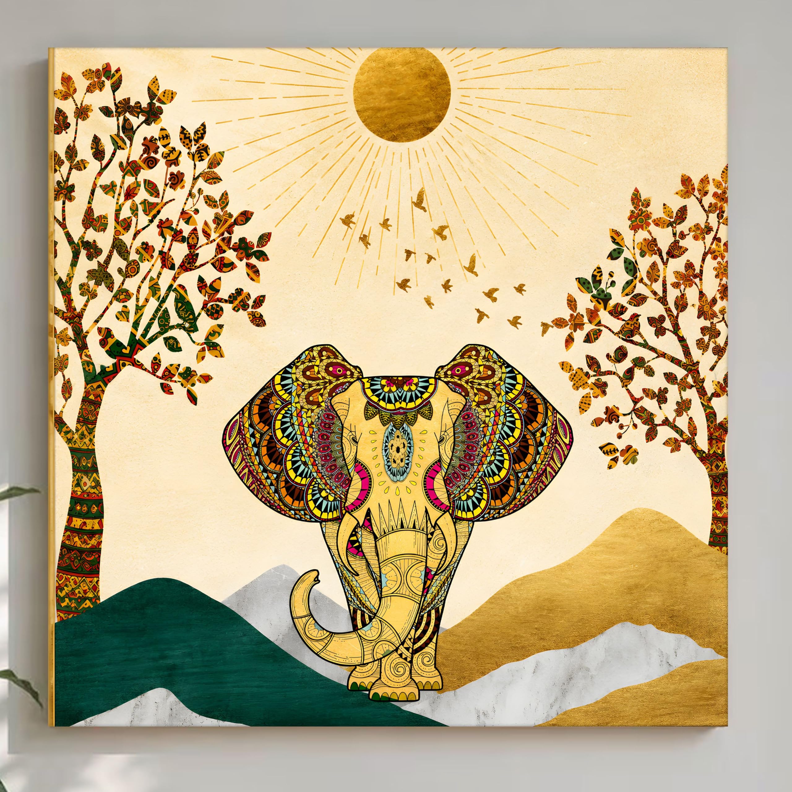 Elephant Wall Art Painting - Vastu & Indian Decor -21