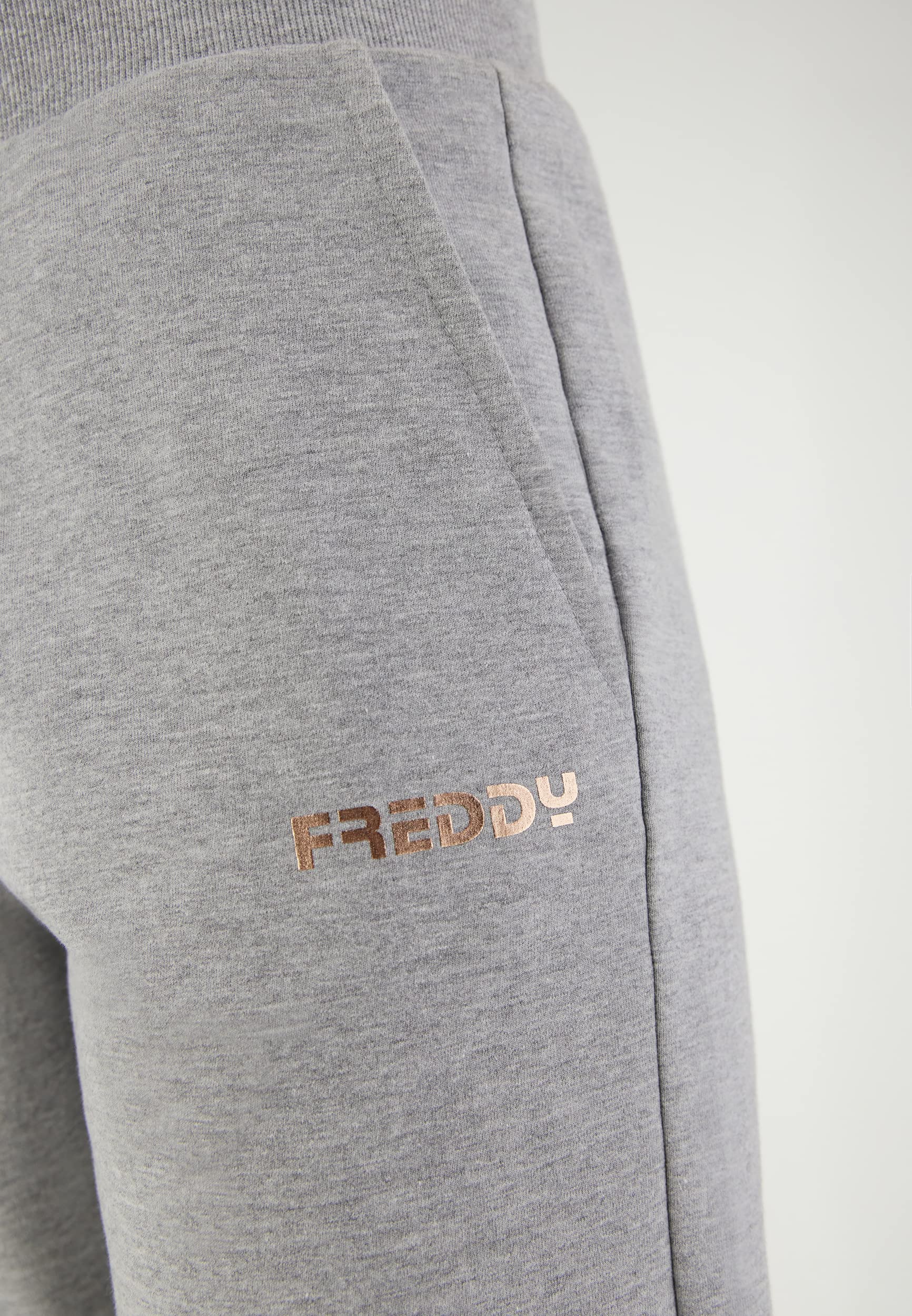 FREDDY - Sporthose, grau gemischt, mit verstellbarer Schnürung und Kupferdetails