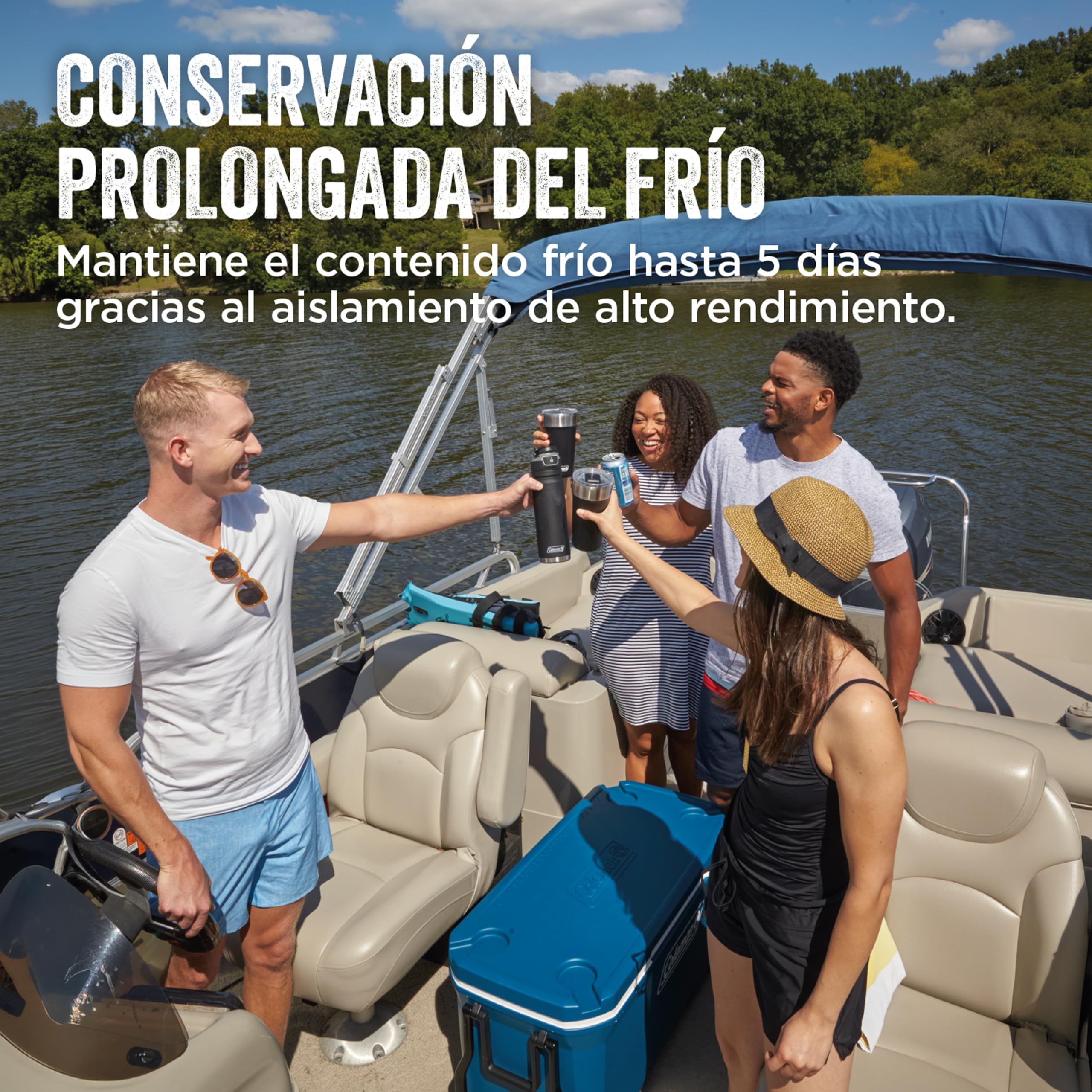 Coleman Xtreme Cooler, nevera con potente capacidad de refrigeración, mantiene la comida y las bebidas frías durante varios días, nevera térmica para camping, festival o pesca